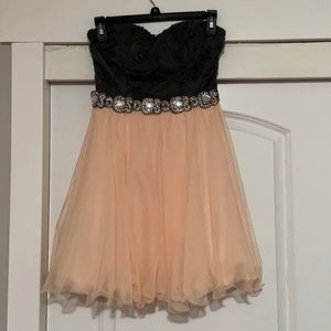 Grey and light peach dress